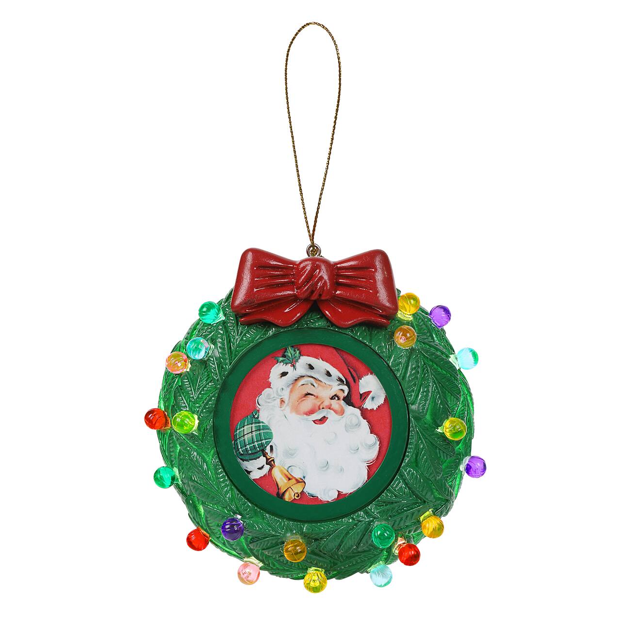 Mr. Christmas 3" Green Wreath Picture Frame Recordable Ornament